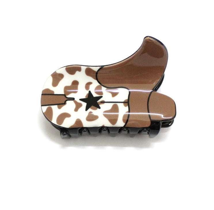 Brown Cowprint Claw Clip