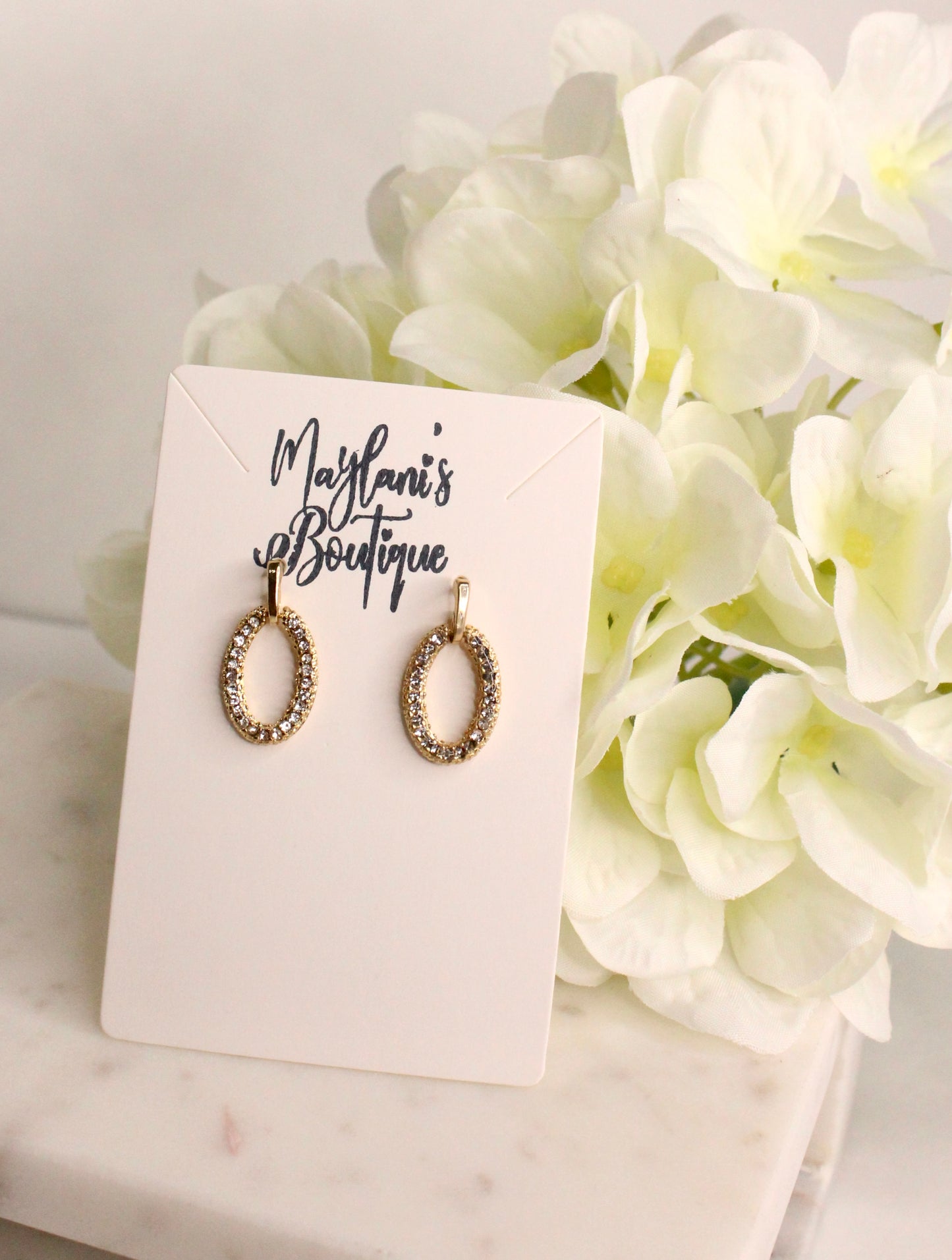 Gold Oval Earrings