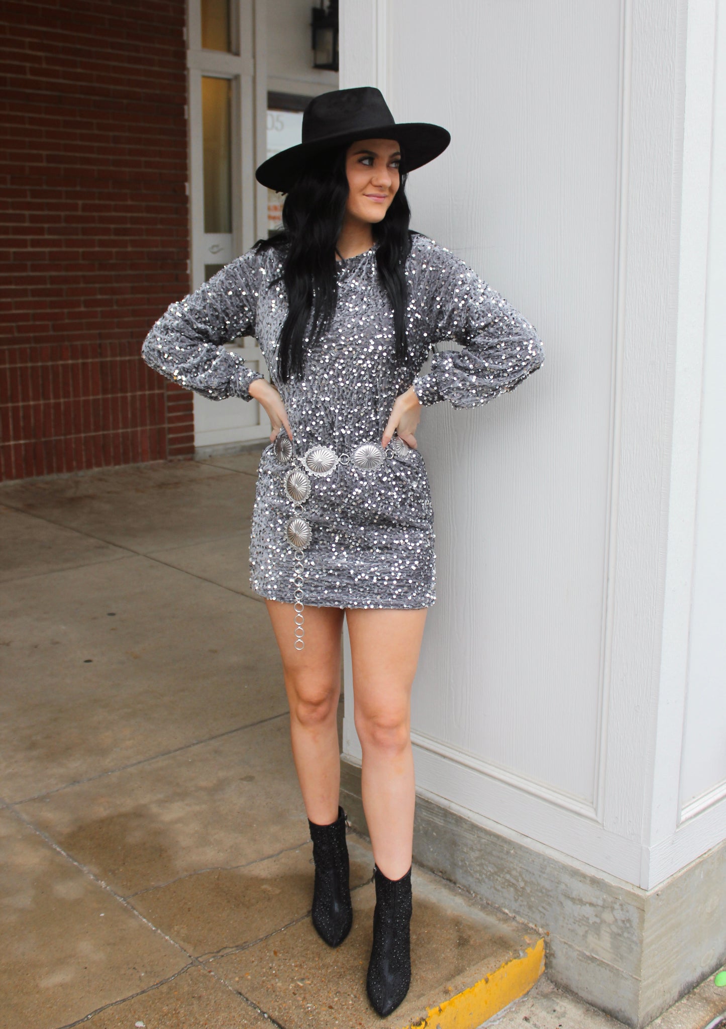 Silver Sequin Dress