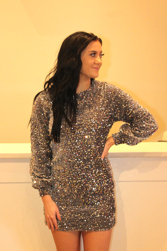 Silver Sequin Dress