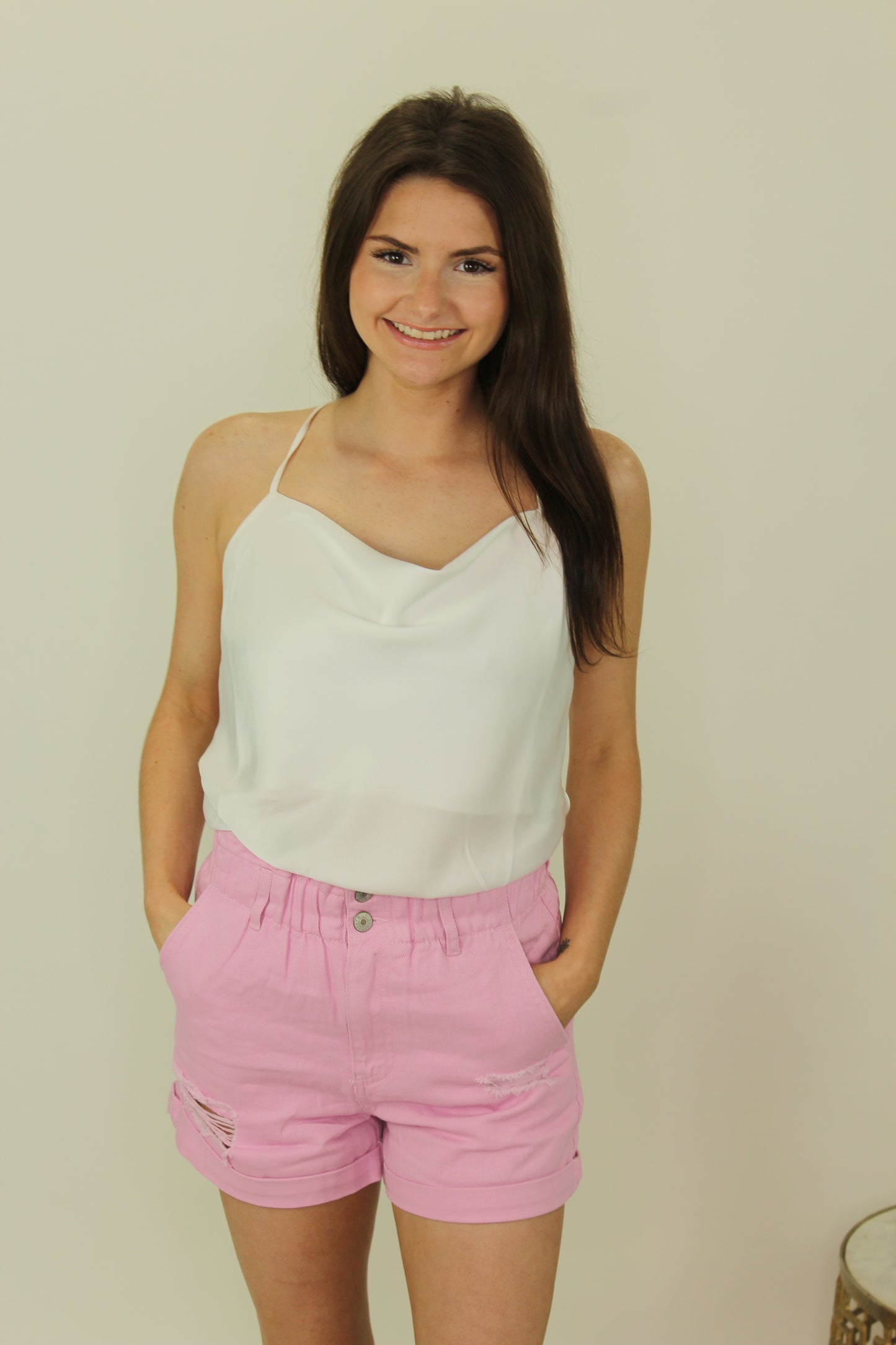 Pink Paperbag Shorts