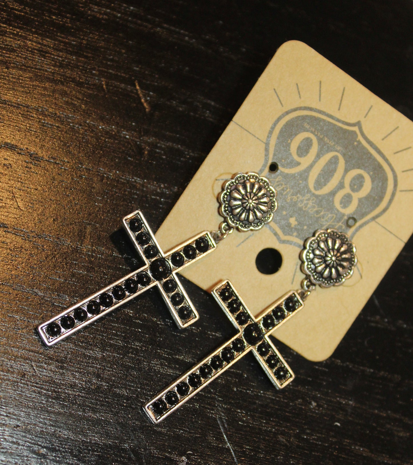 Black cross Earrings