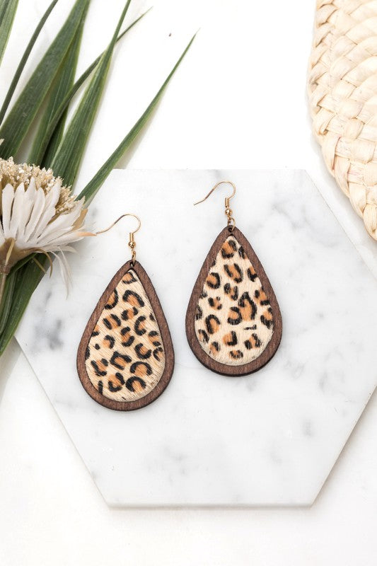 Beige Leopard Earrings