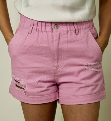 Pink Paperbag Shorts