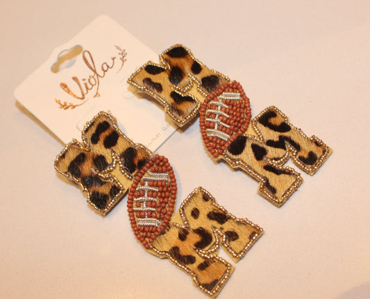 Mom Football Earrings