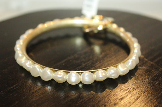 Gold Pearl Key Ring