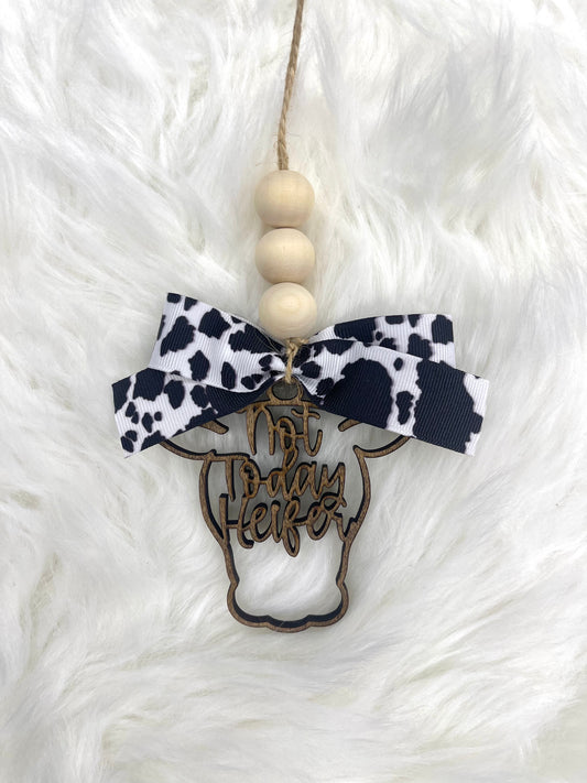 Not today Heifer Car Charm
